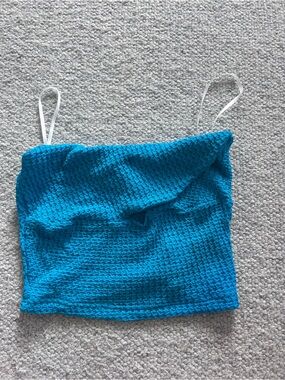 SHEIN Bright Blue Textured Tube Top